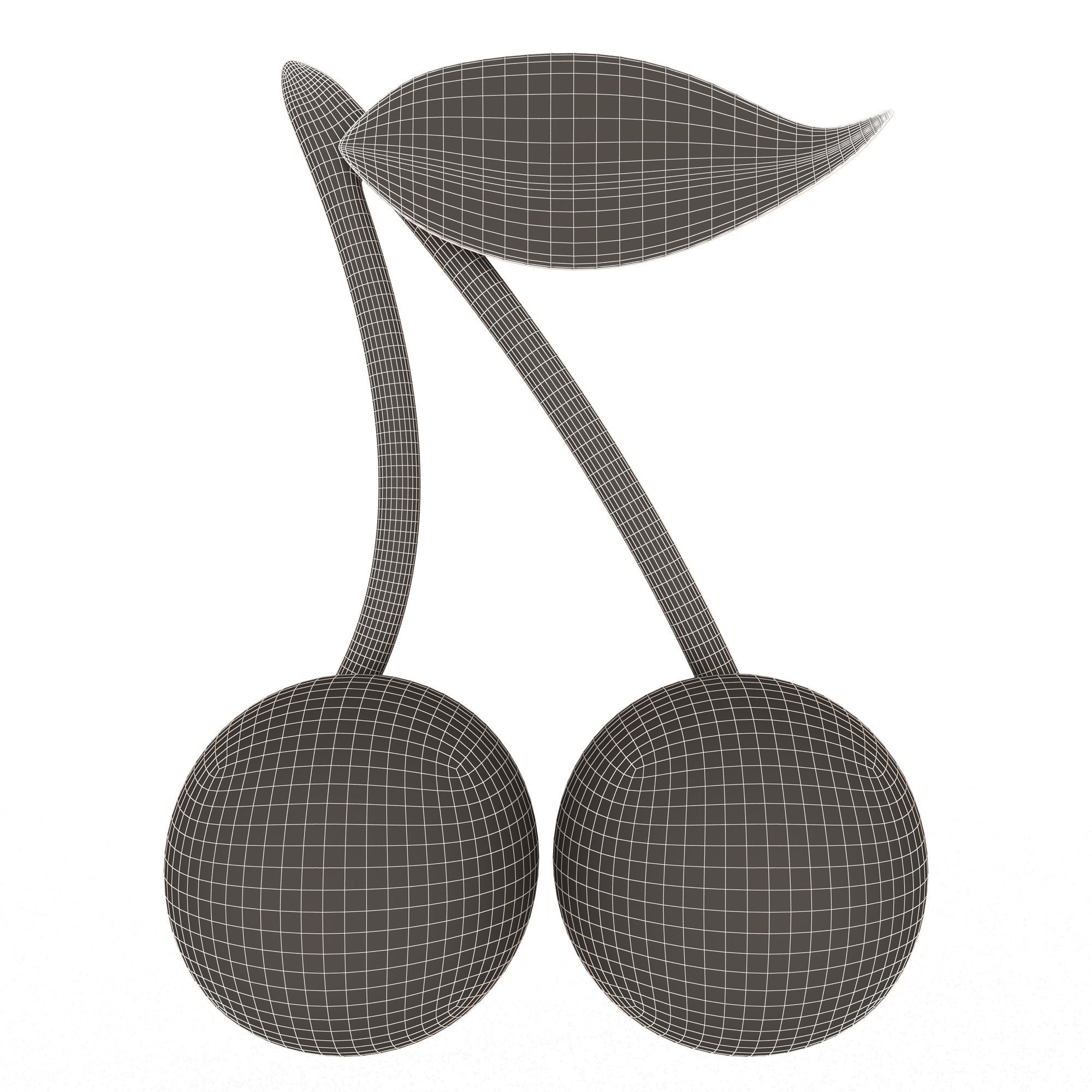 Cherry Emoji Low-poly 3D model_6