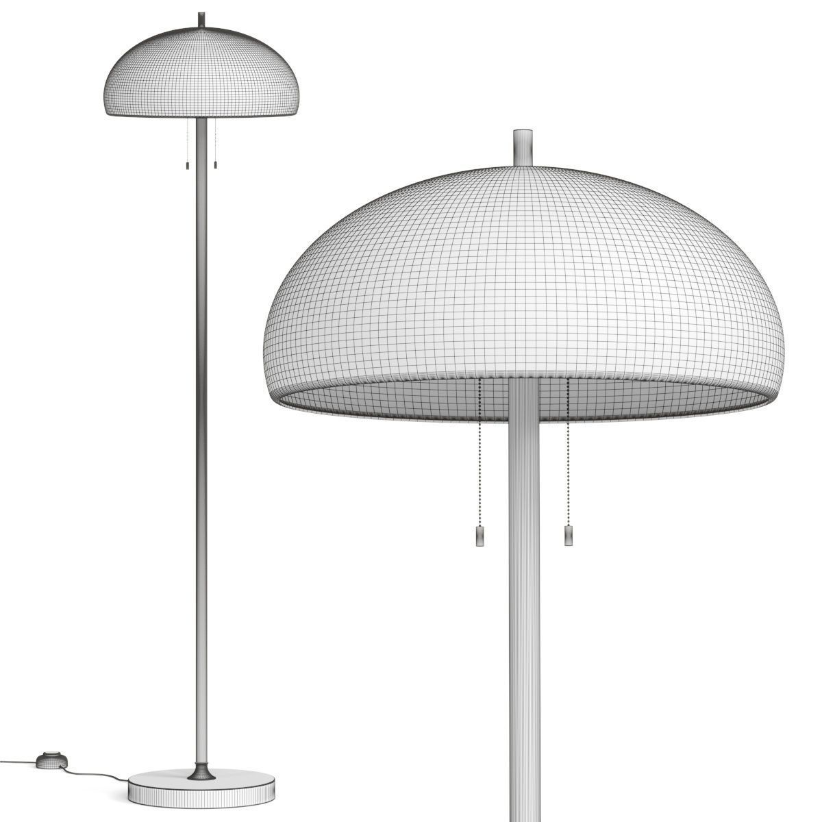 West Elm Cap Floor Lamp 3D model_1