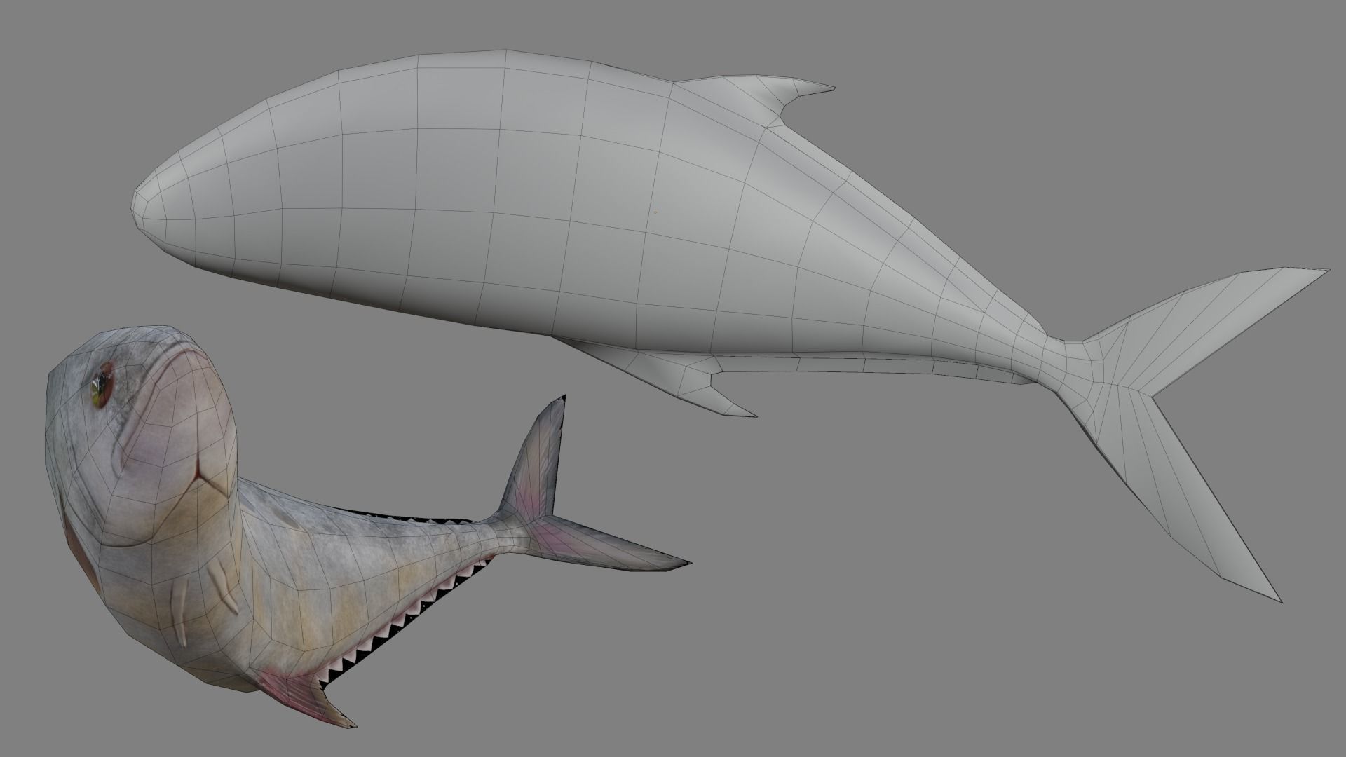 Medieval Fish Shop Low-poly 3D model_11