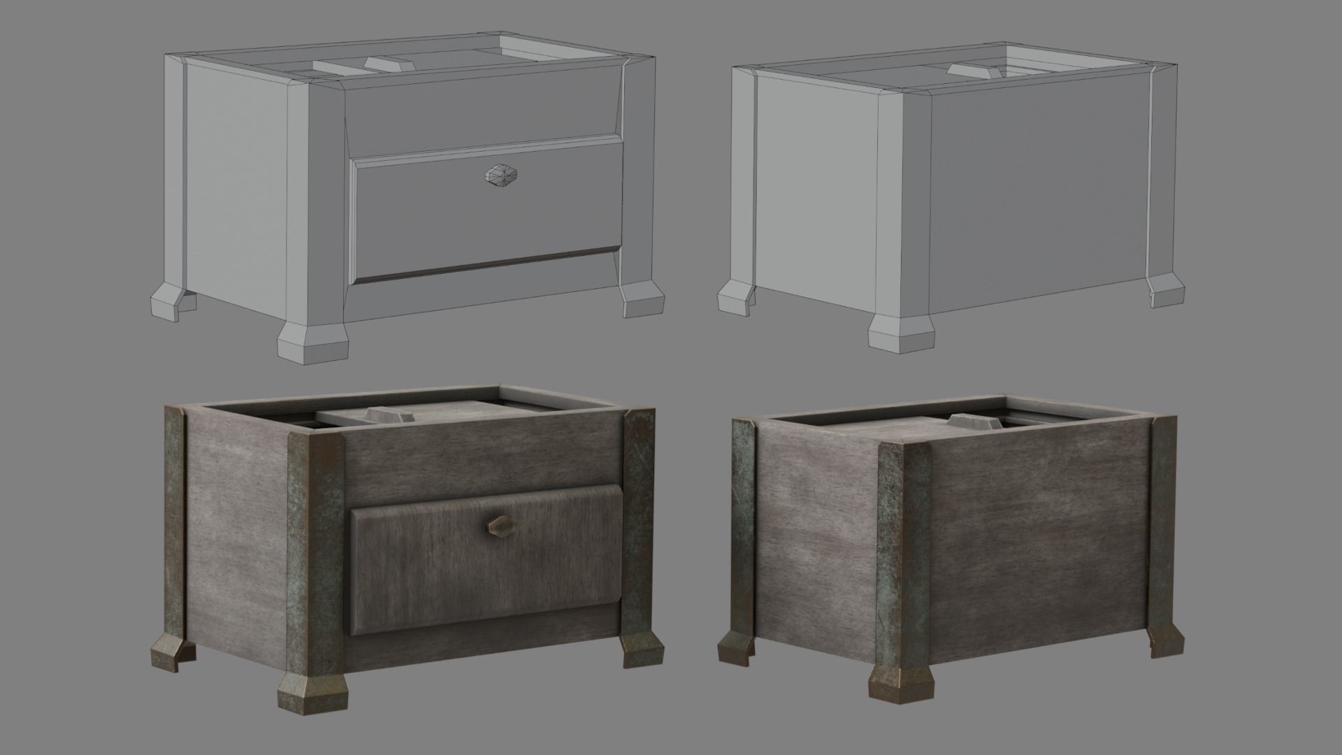 Medieval Fish Shop Low-poly 3D model_9