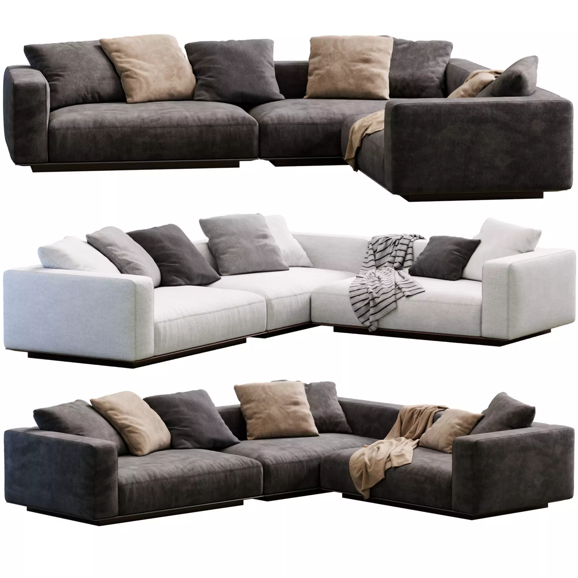 Sofa Grandemare By Flexform 3D model_0
