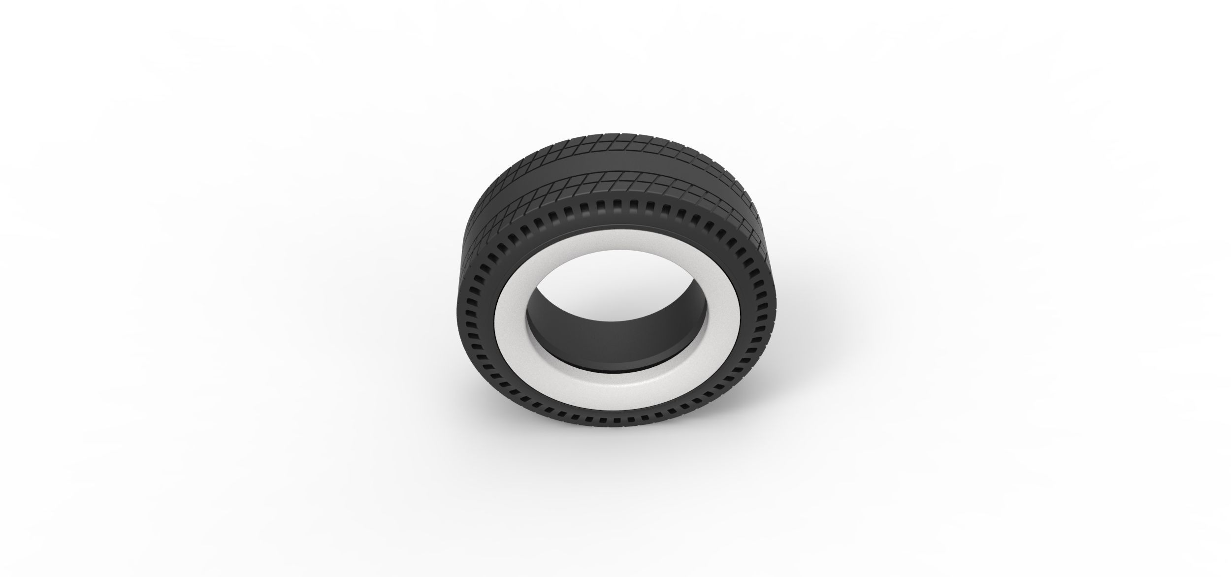 Whitewall rear tire of vintage dragster Version 8 Scale 1 to 25 3D print model_5