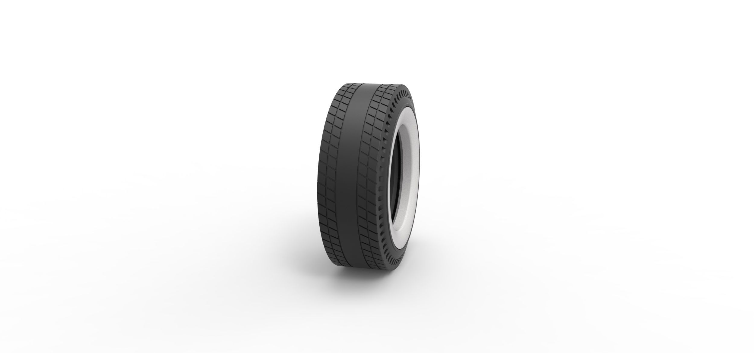Whitewall rear tire of vintage dragster Version 8 Scale 1 to 25 3D print model_2