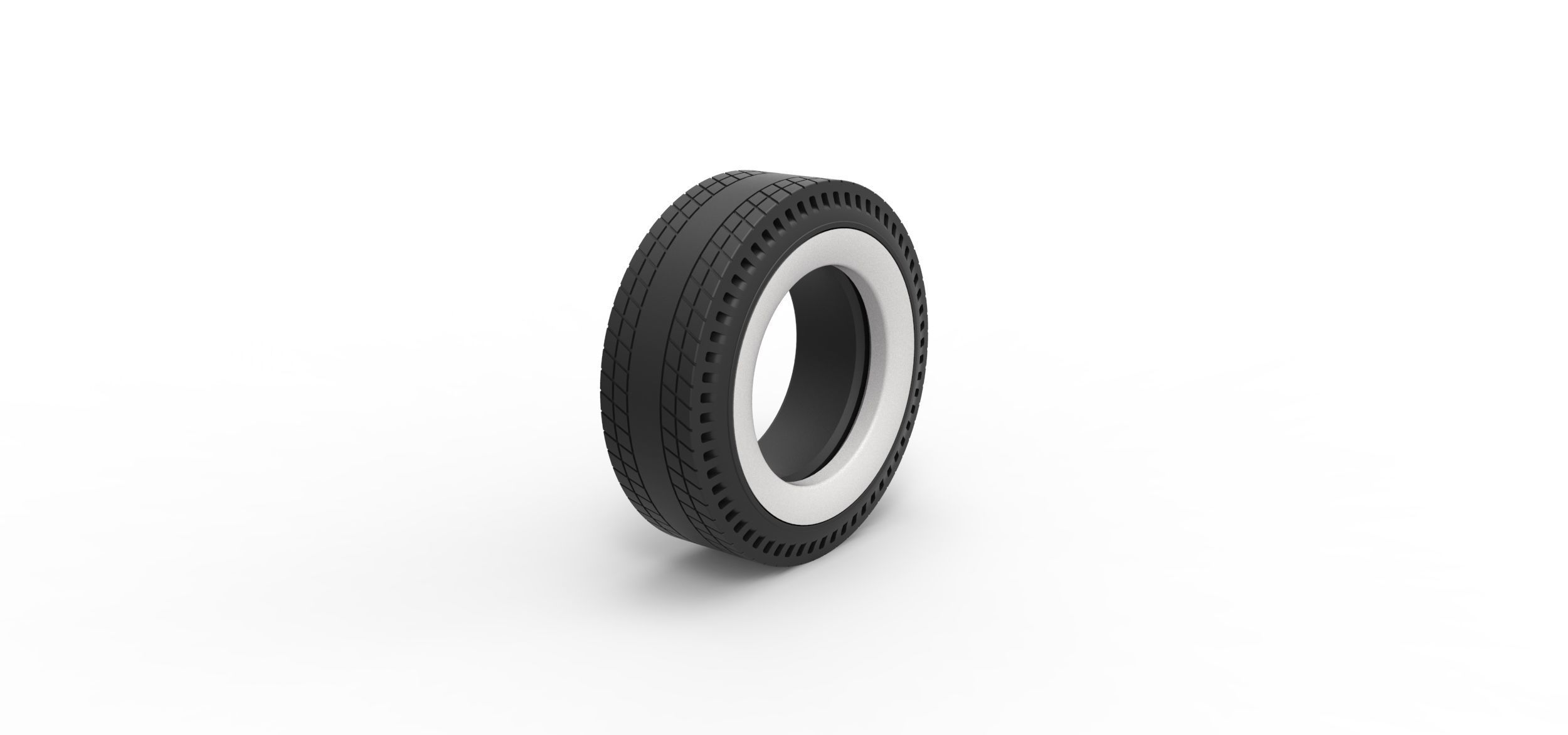 Whitewall rear tire of vintage dragster Version 8 Scale 1 to 25 3D print model_1
