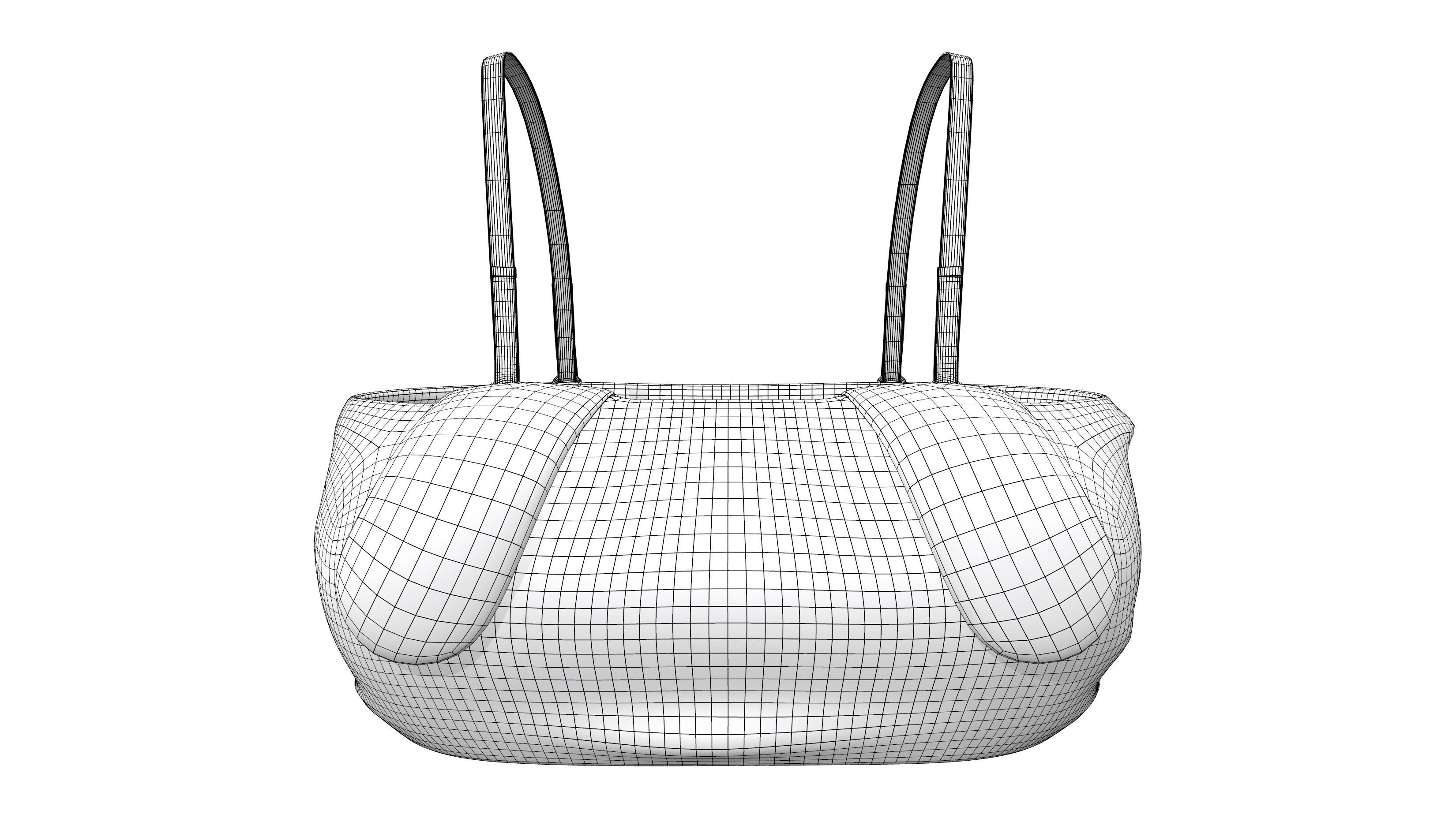 Plush Bralet Top Low-poly 3D model_5