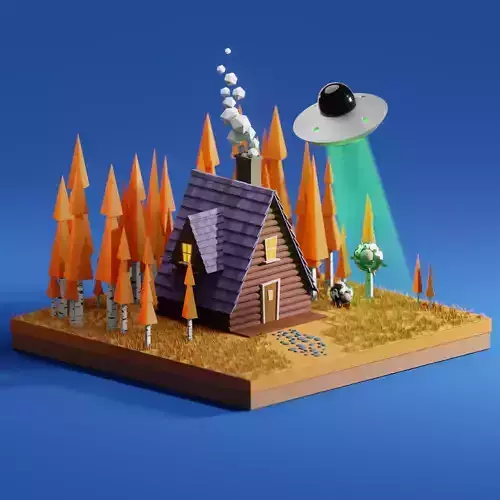 UFO steals a cow from a farm