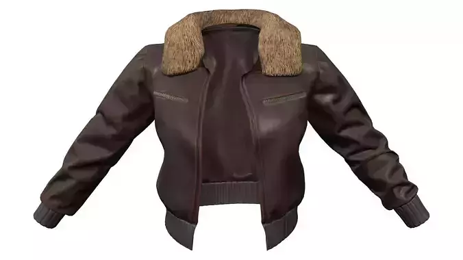  Very Versatile Fur Neck Brown Leather Jacket