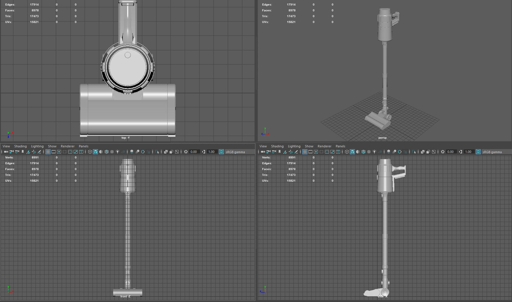 Cordless vacuum cleaner Low-poly 3D model_7