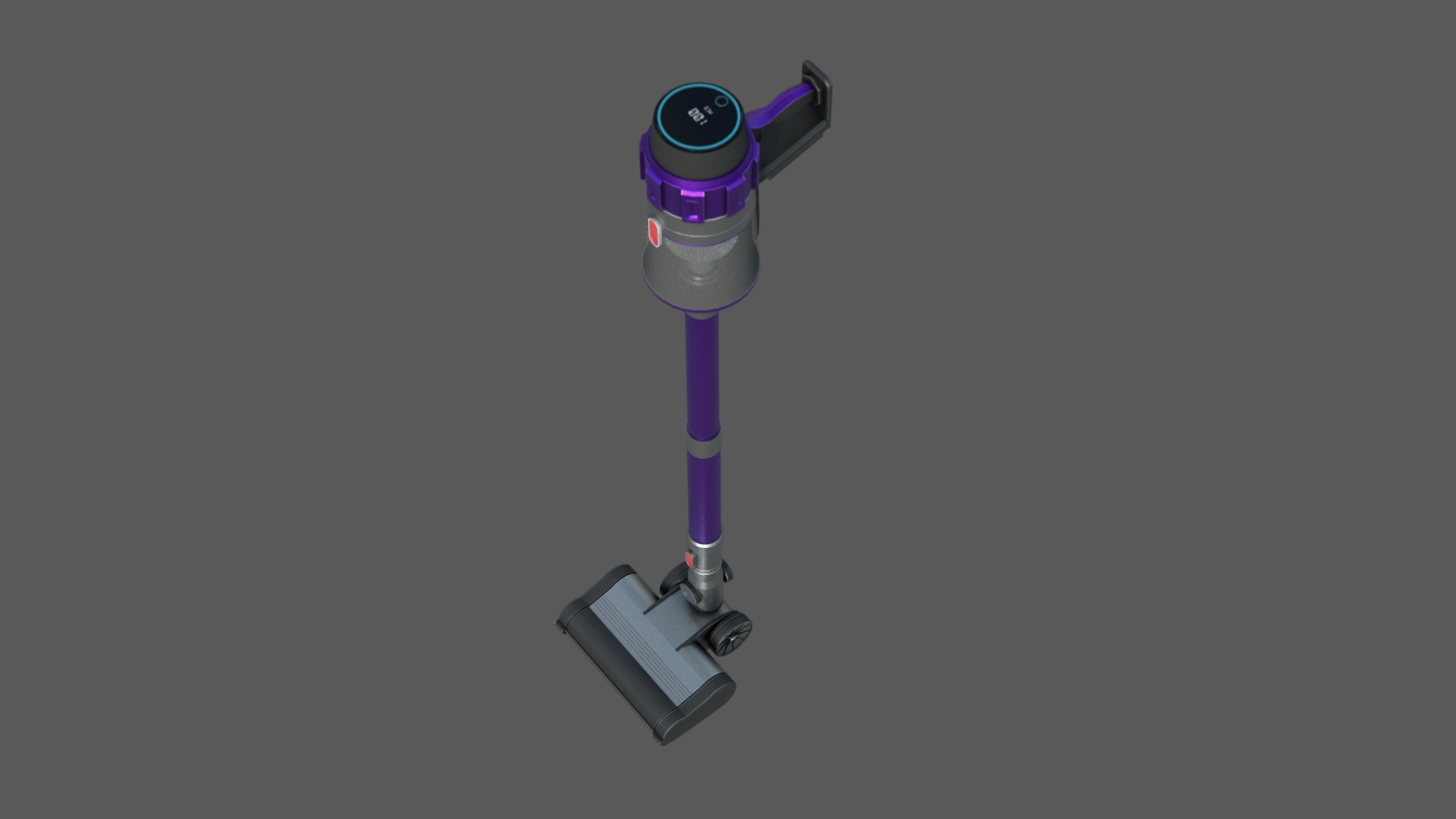 Cordless vacuum cleaner Low-poly 3D model_1