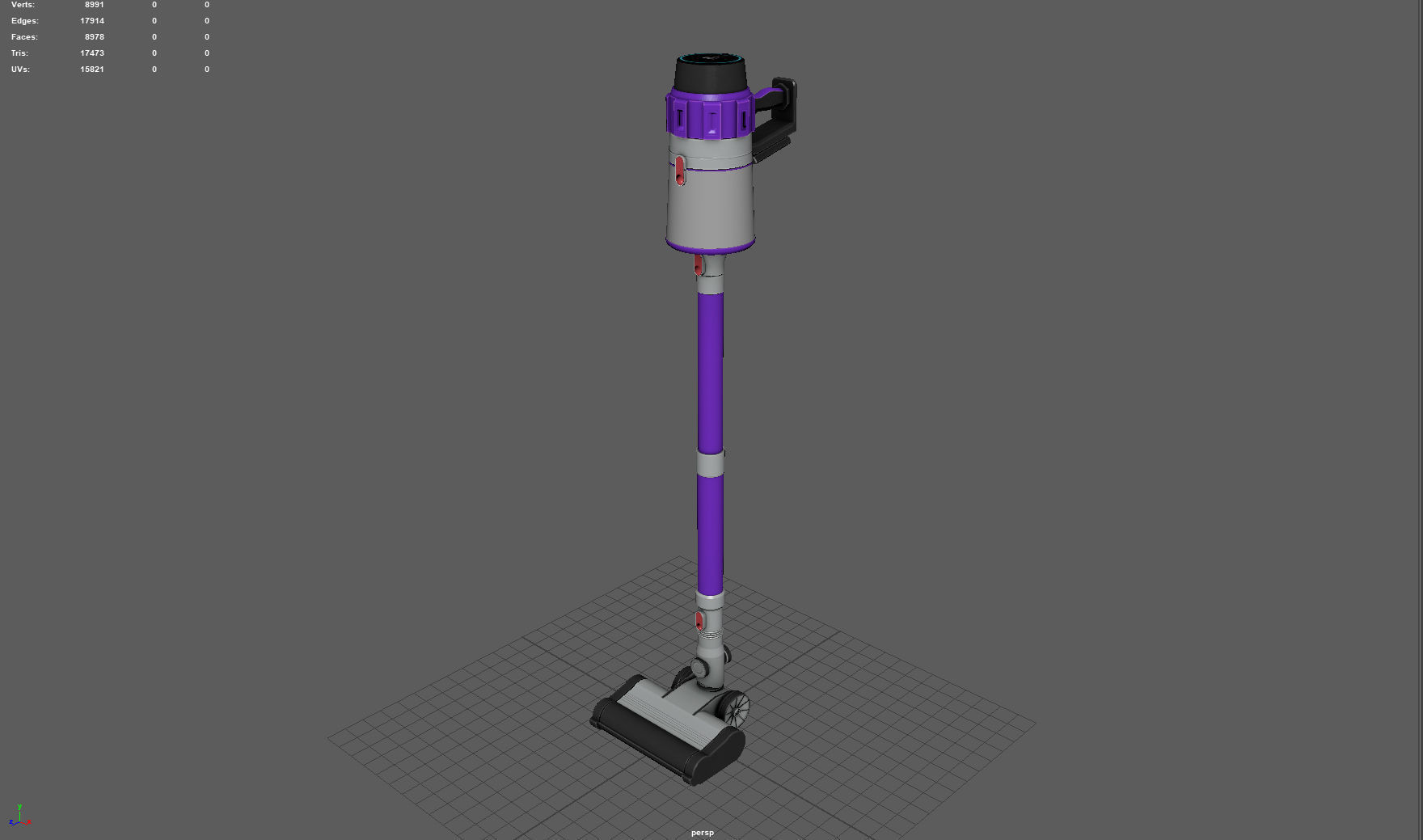 Cordless vacuum cleaner Low-poly 3D model_2