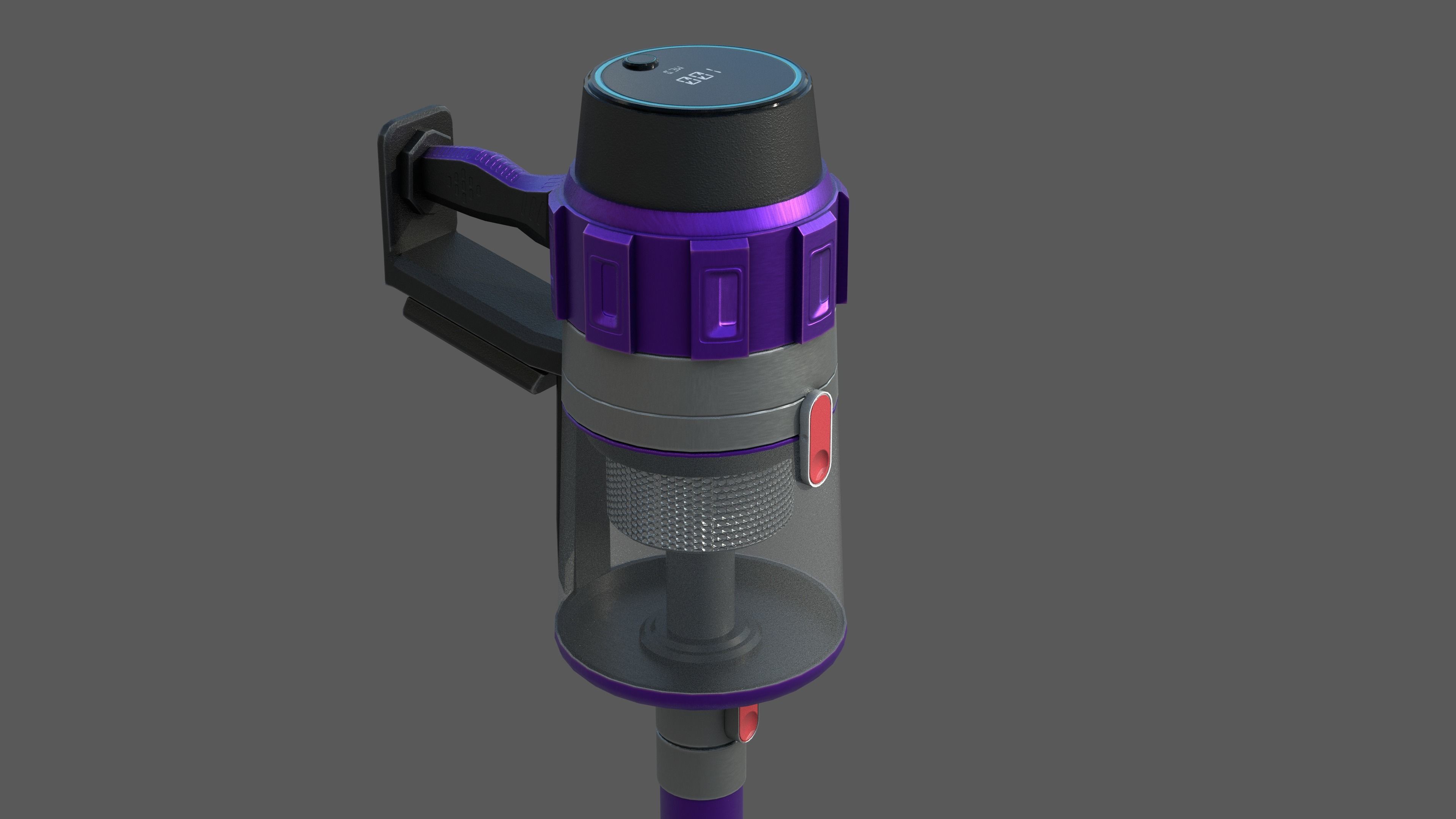 Cordless vacuum cleaner Low-poly 3D model_15