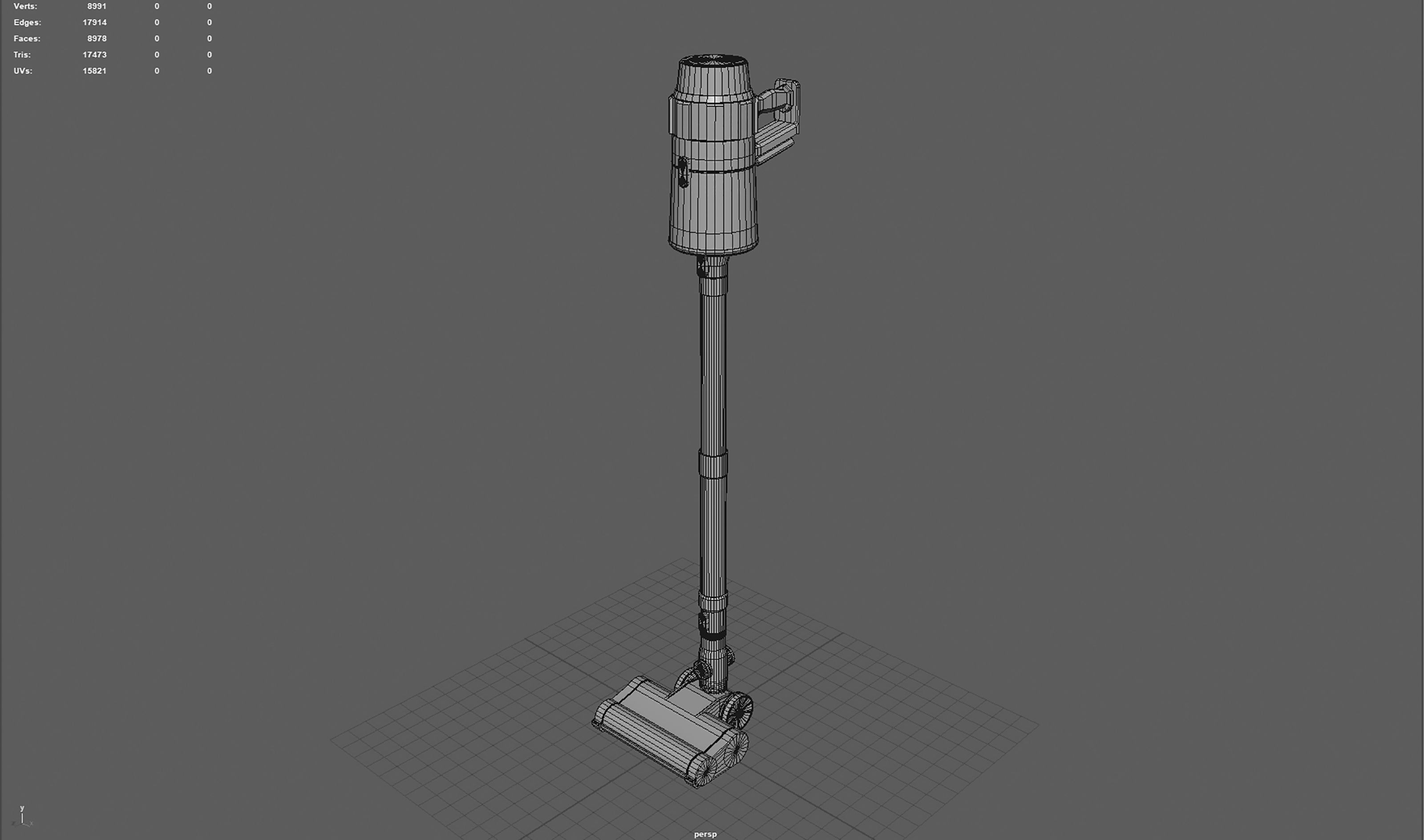 Cordless vacuum cleaner Low-poly 3D model_14