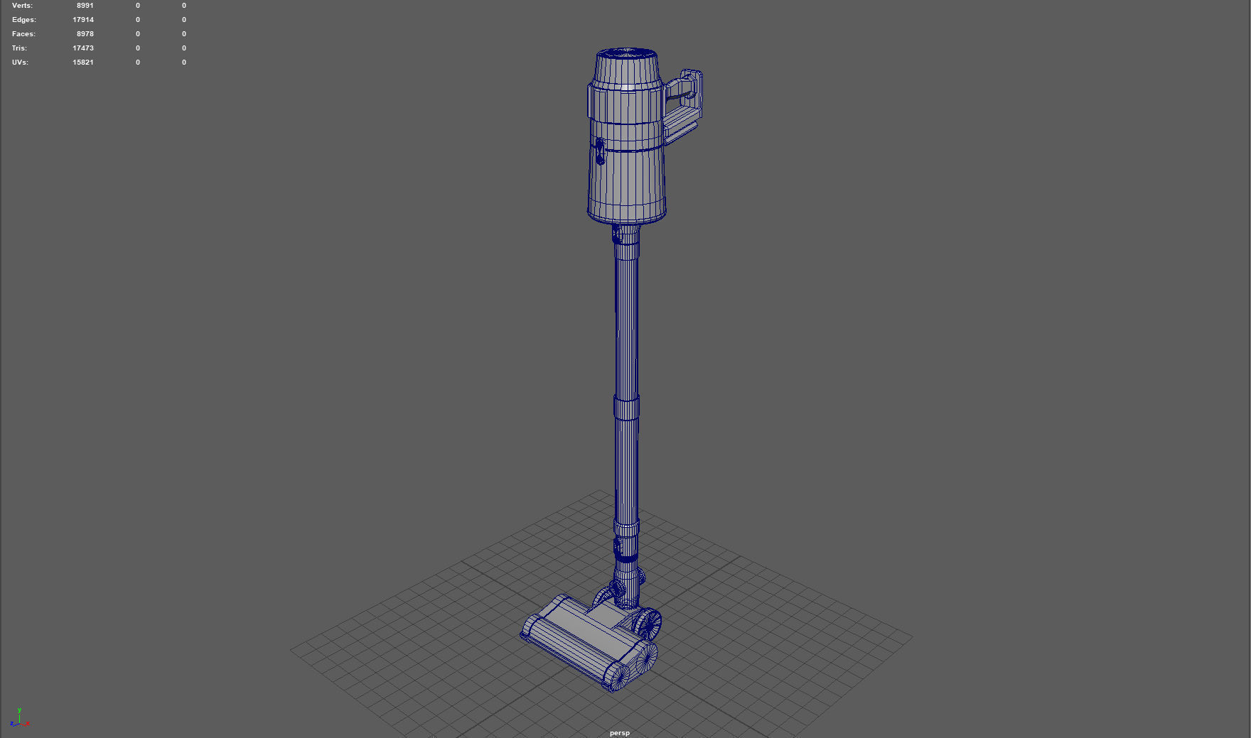 Cordless vacuum cleaner Low-poly 3D model_5