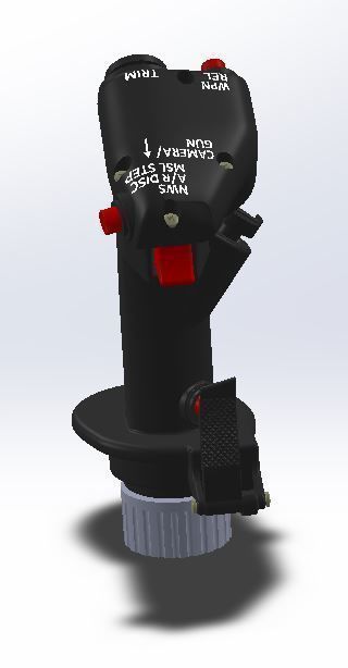 F-16 3d printing stick for simulation with electronics parts 3D print model_2