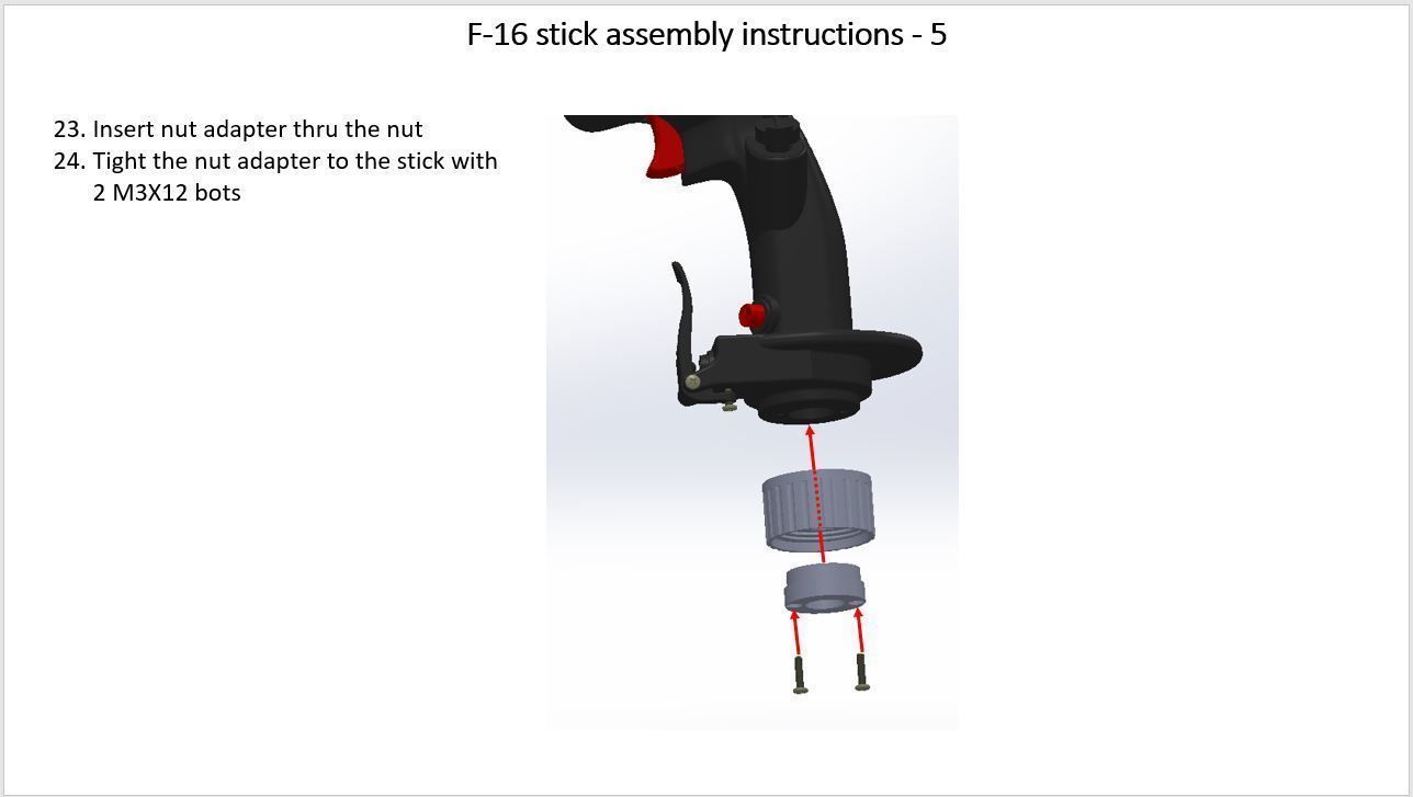 F-16 3d printing stick for simulation with electronics parts 3D print model_9