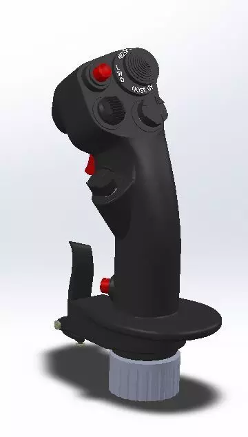 F-16 3d printing stick for simulation with electronics parts 3D print model_0