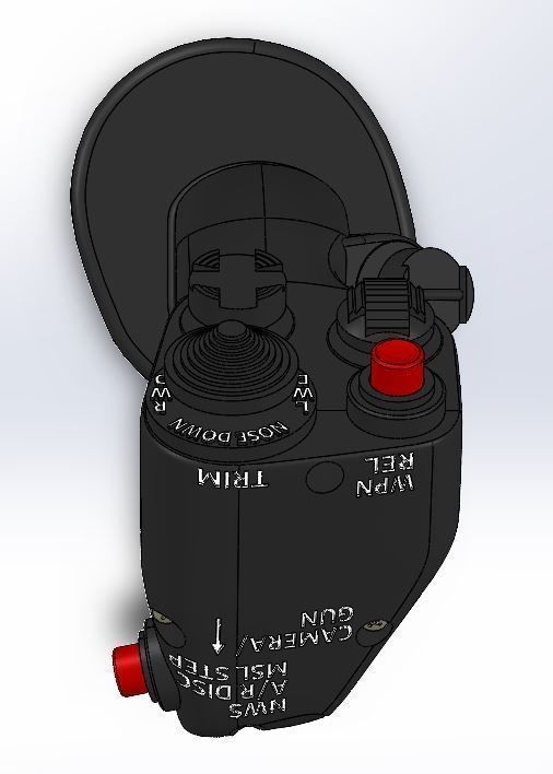 F-16 3d printing stick for simulation with electronics parts 3D print model_4