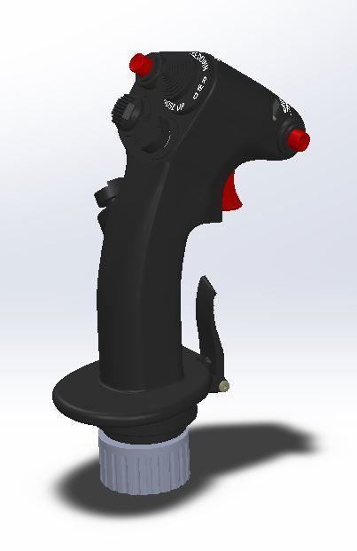 F-16 3d printing stick for simulation with electronics parts 3D print model_1