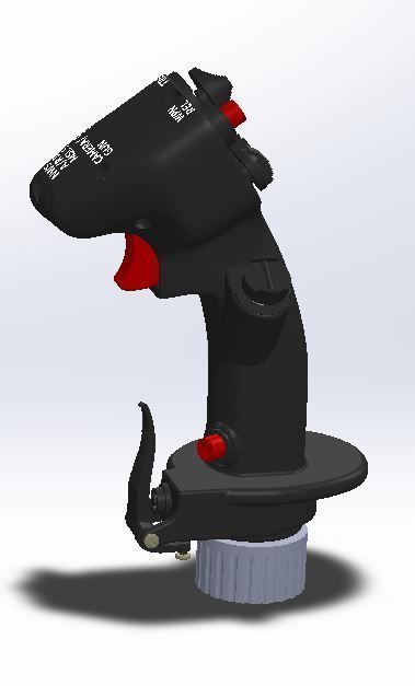 F-16 3d printing stick for simulation with electronics parts 3D print model_3