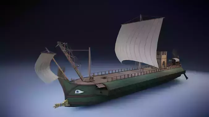 Roman Trireme Low-poly 3D model