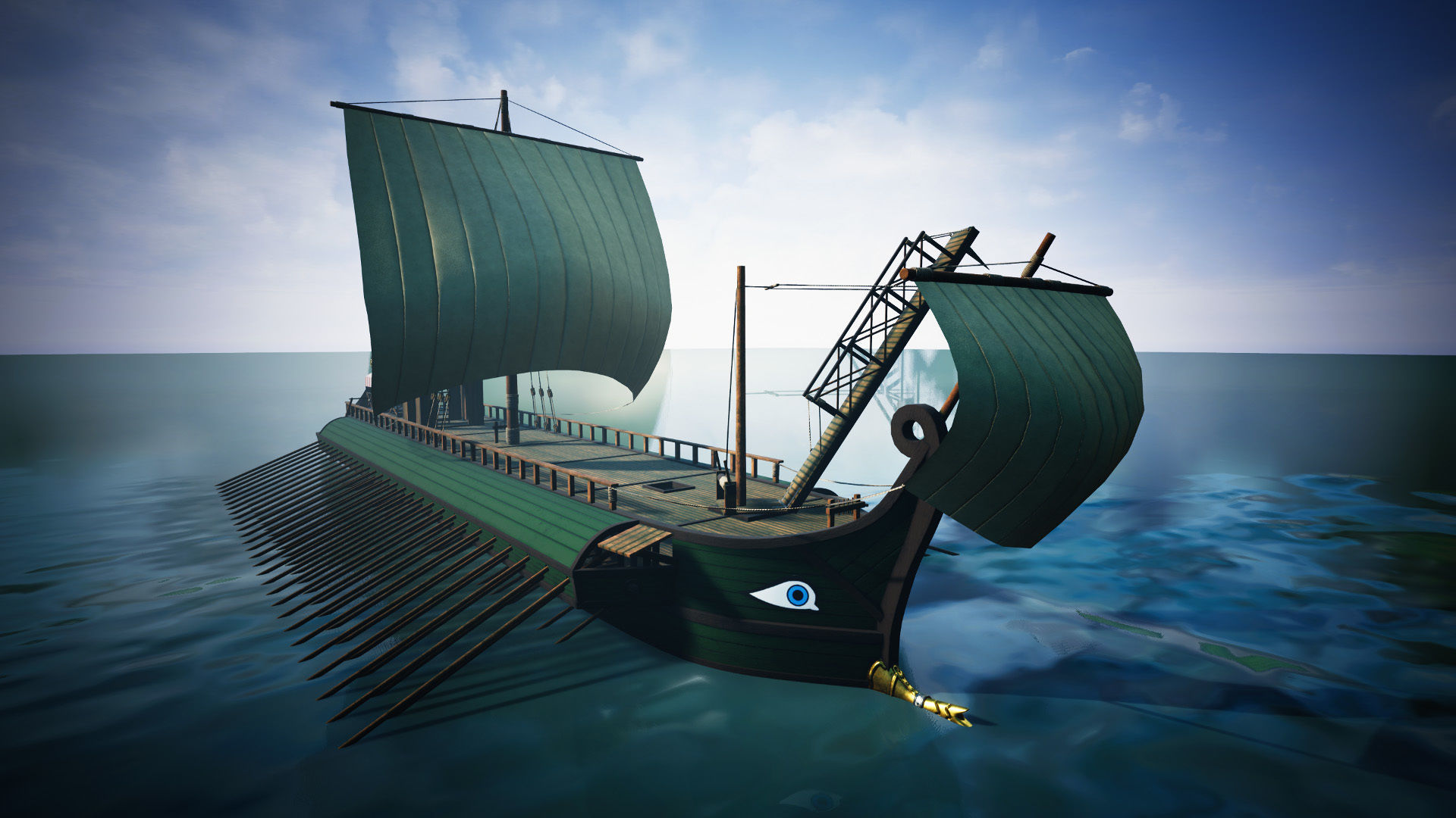 Roman Trireme Low-poly 3D model_12