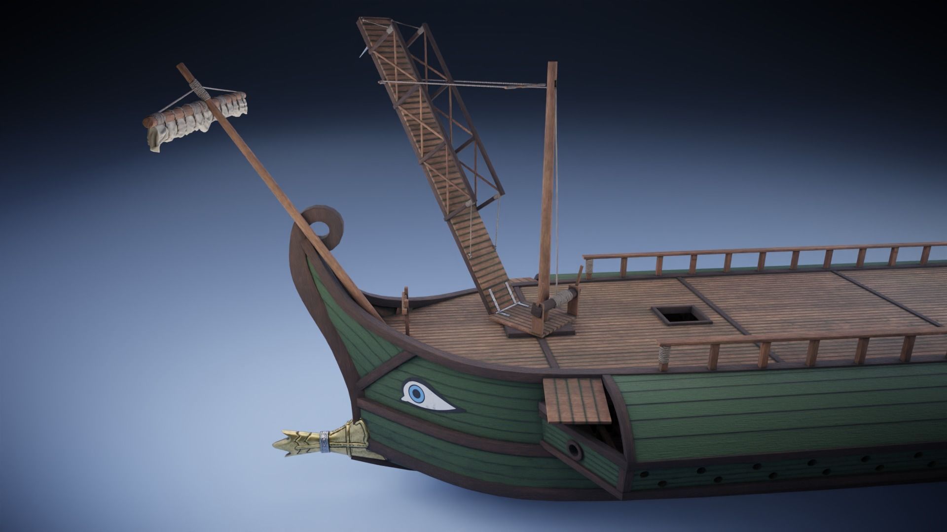 Roman Trireme Low-poly 3D model_10