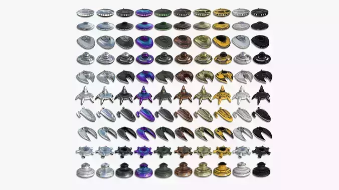 100 Alien Spaceships UFO Super Collection - Spacecraft Design 
