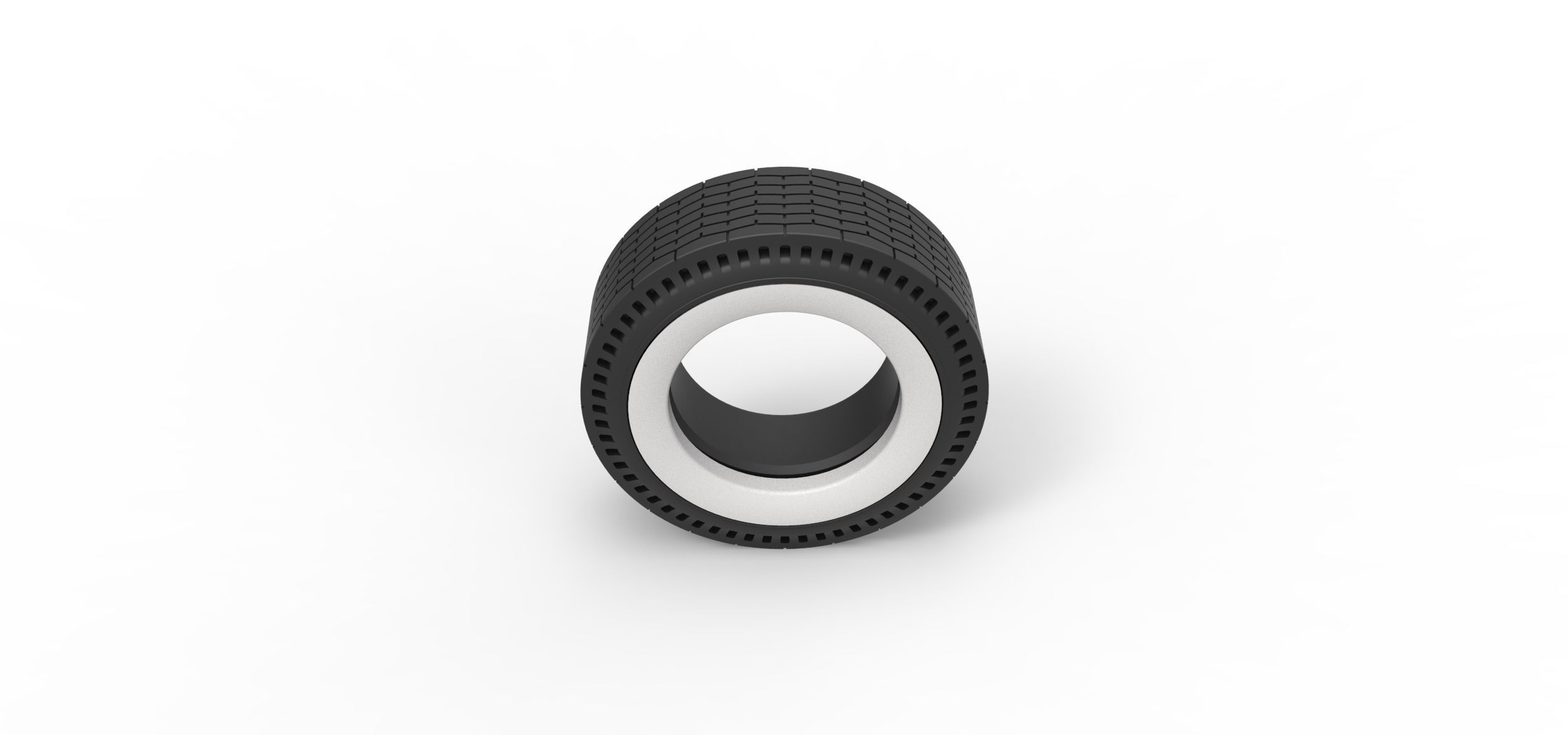 Whitewall rear tire of vintage dragster Version 9 Scale 1 to 25 3D print model_5