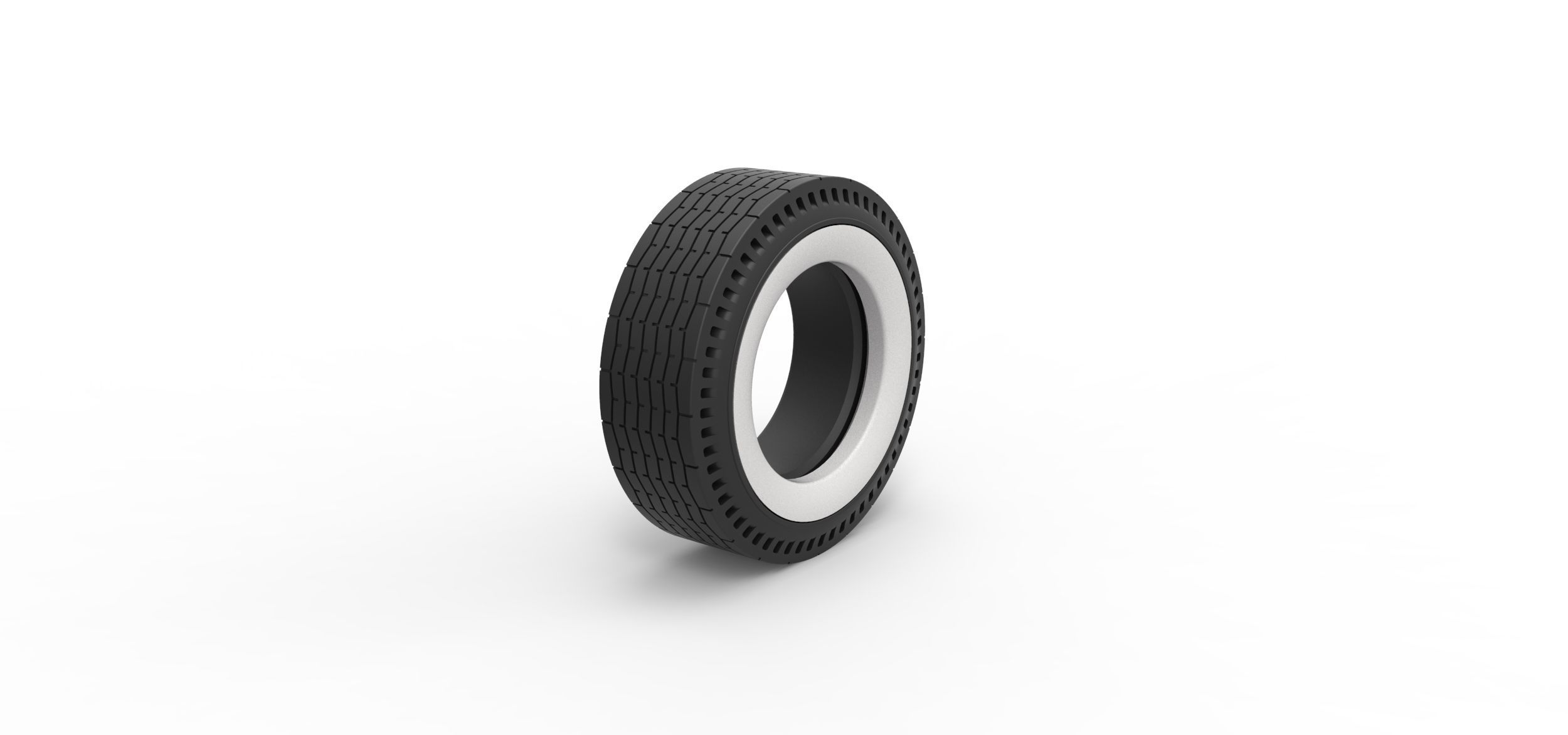Whitewall rear tire of vintage dragster Version 9 Scale 1 to 25 3D print model_1