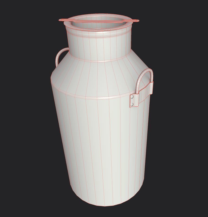 Old Milk Jug Low-poly 3D model_6