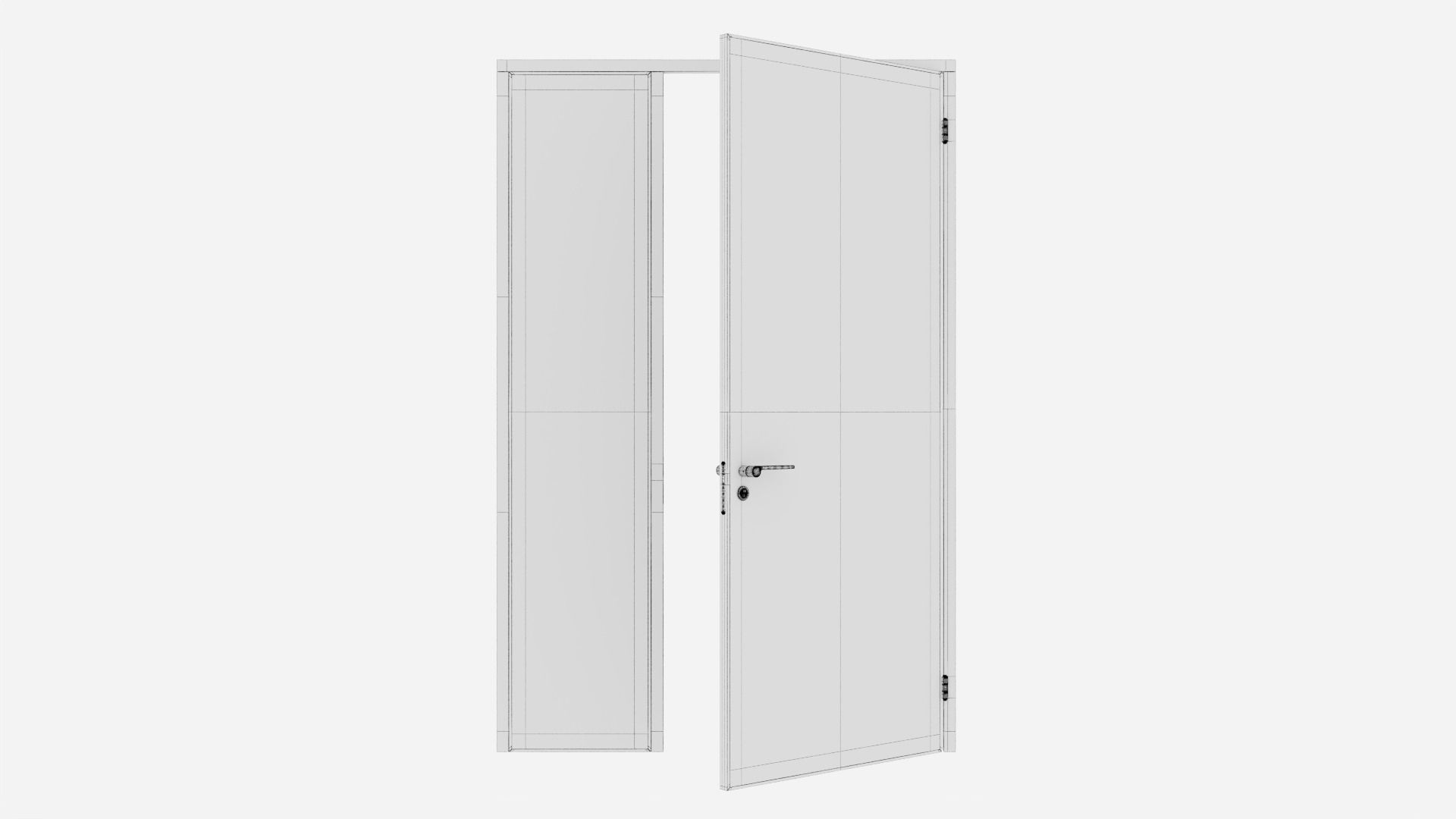 Aluminium door 122 3D model_6
