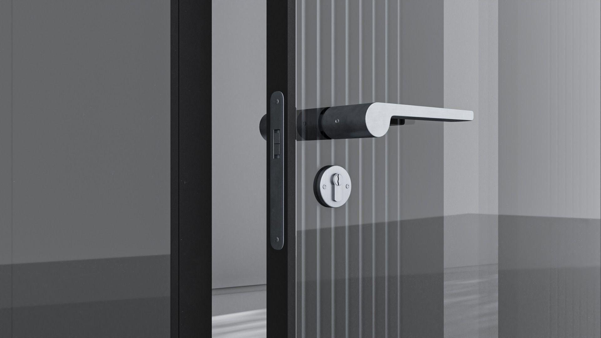 Aluminium door 122 3D model_4