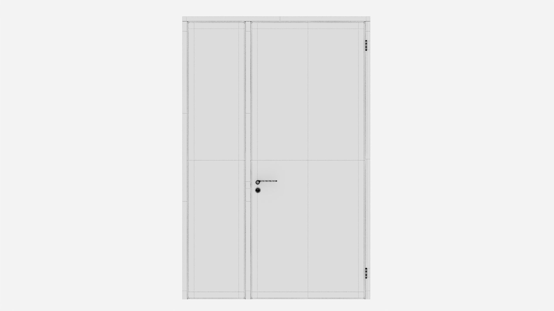 Aluminium door 122 3D model_5