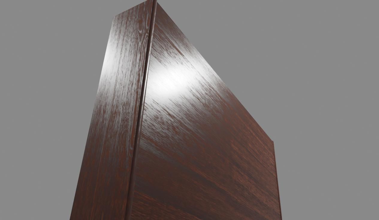 Old Wood Bookcase - Library - Estante de Livros Low-poly 3D model_15