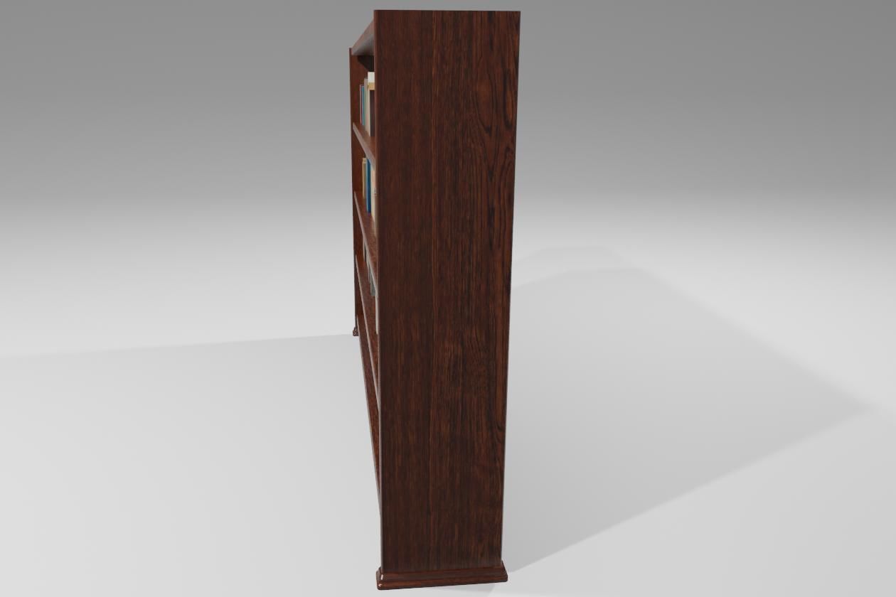 Old Wood Bookcase - Library - Estante de Livros Low-poly 3D model_6