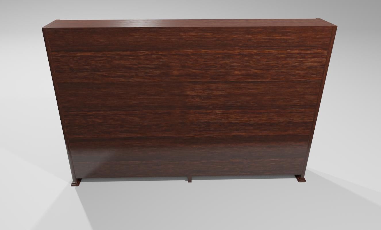 Old Wood Bookcase - Library - Estante de Livros Low-poly 3D model_8