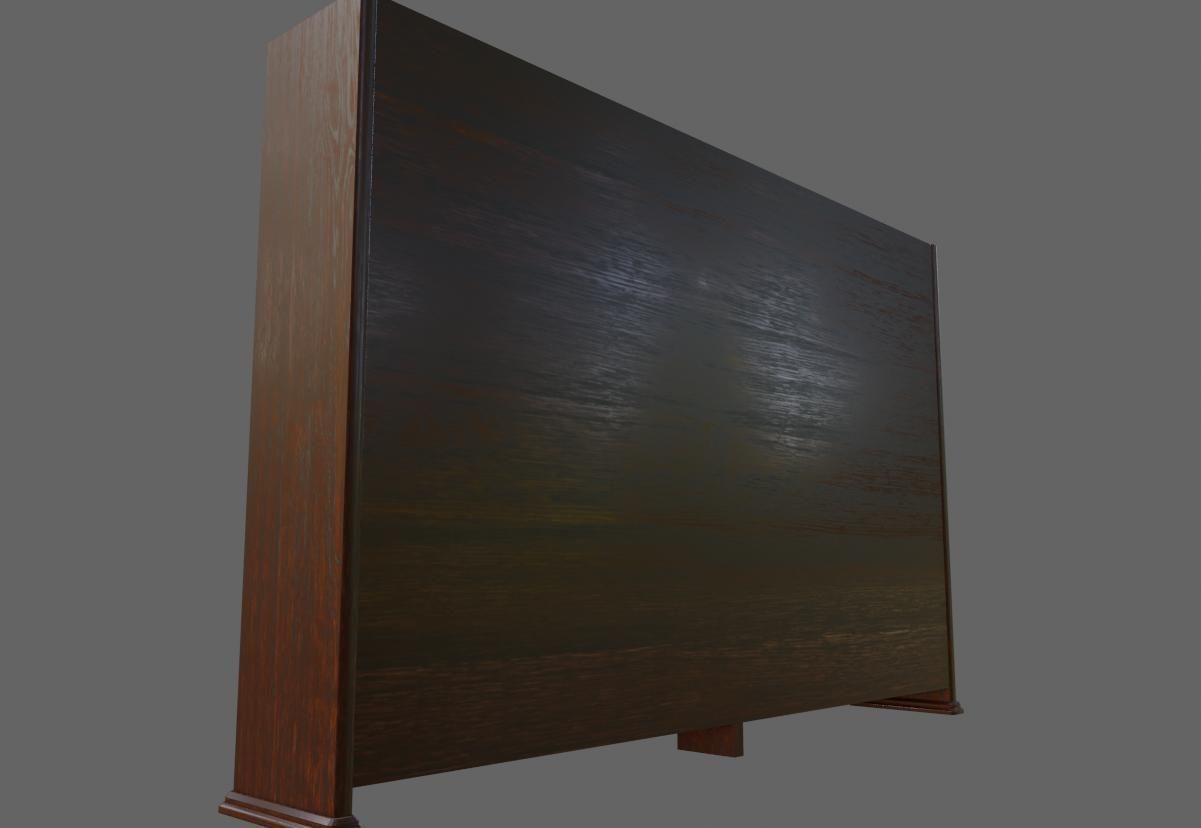 Old Wood Bookcase - Library - Estante de Livros Low-poly 3D model_17