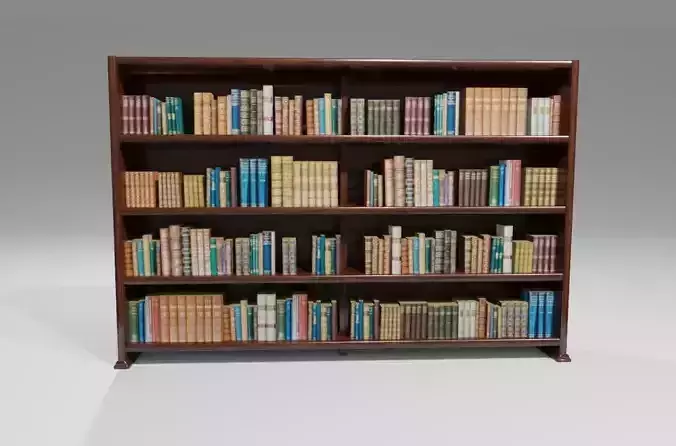 Old Wood Bookcase - Library - Estante de Livros Low-poly 3D model