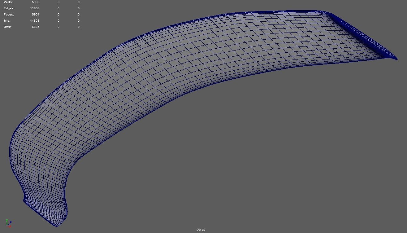 Front Bumper Lip Car 01 Low-poly 3D model_8