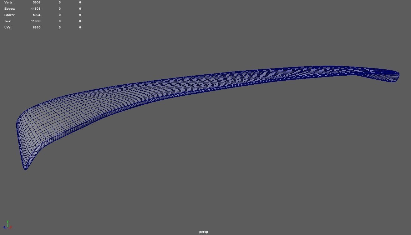 Front Bumper Lip Car 01 Low-poly 3D model_7