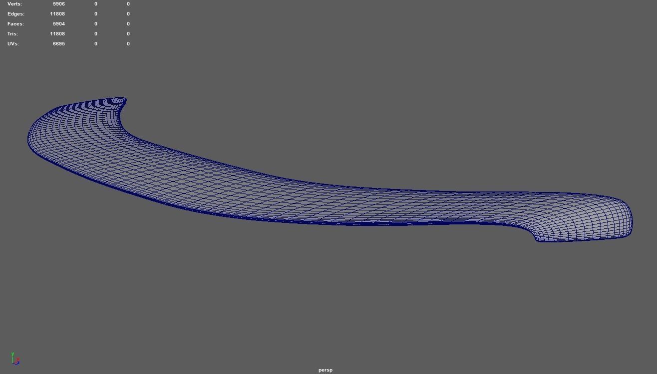 Front Bumper Lip Car 01 Low-poly 3D model_6