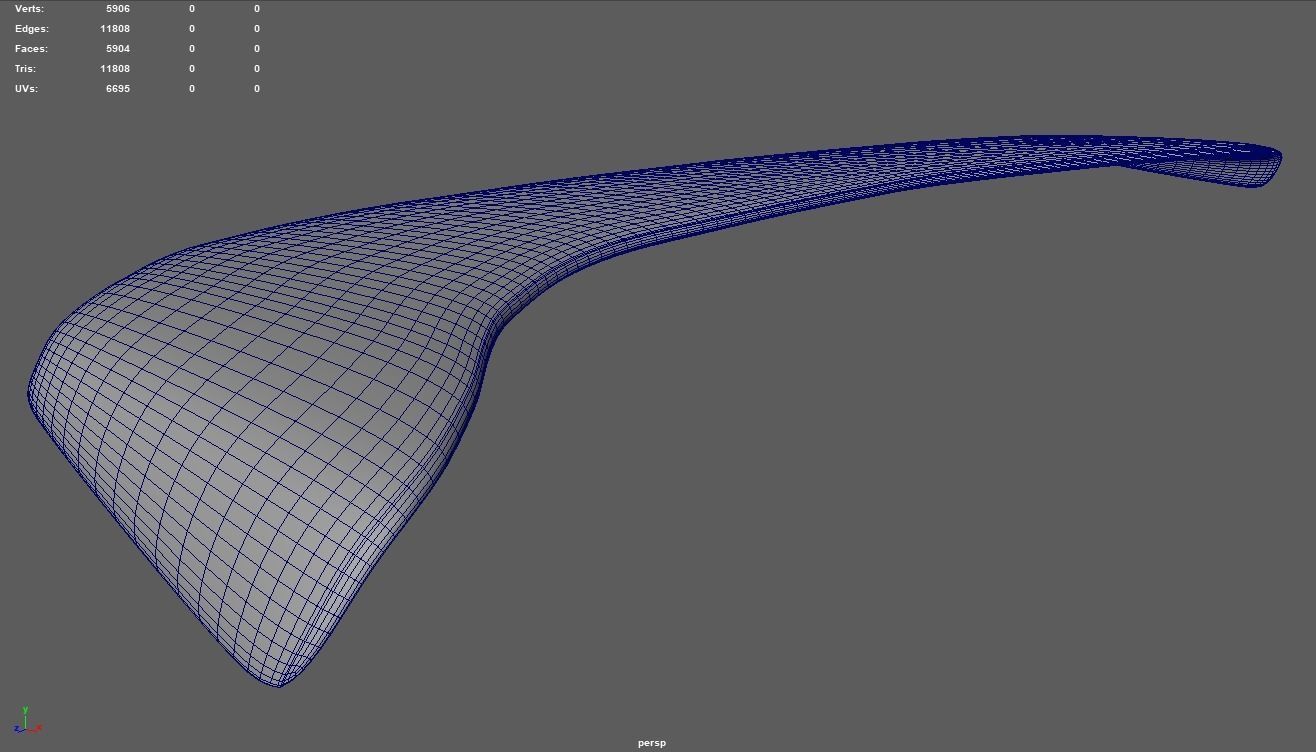 Front Bumper Lip Car 01 Low-poly 3D model_10