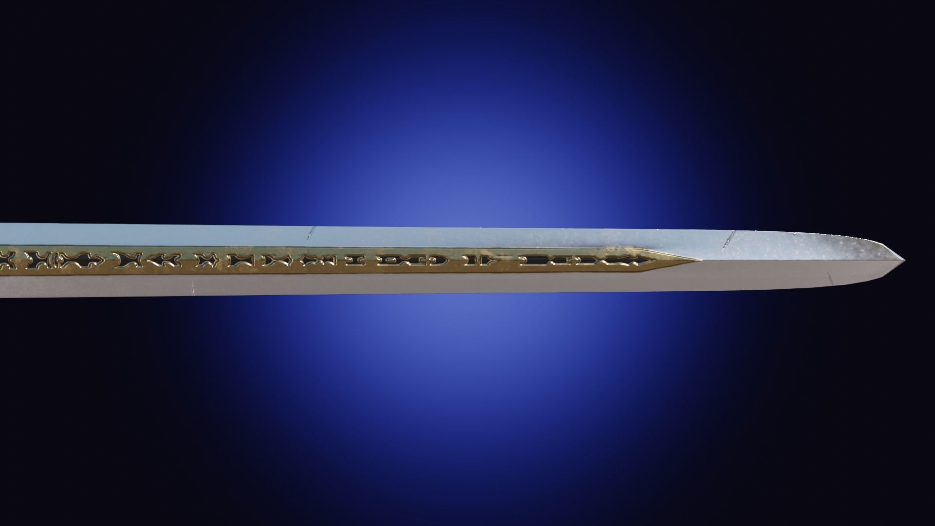 Weapon two handed fantasy longsword sword Low-poly 3D model_11