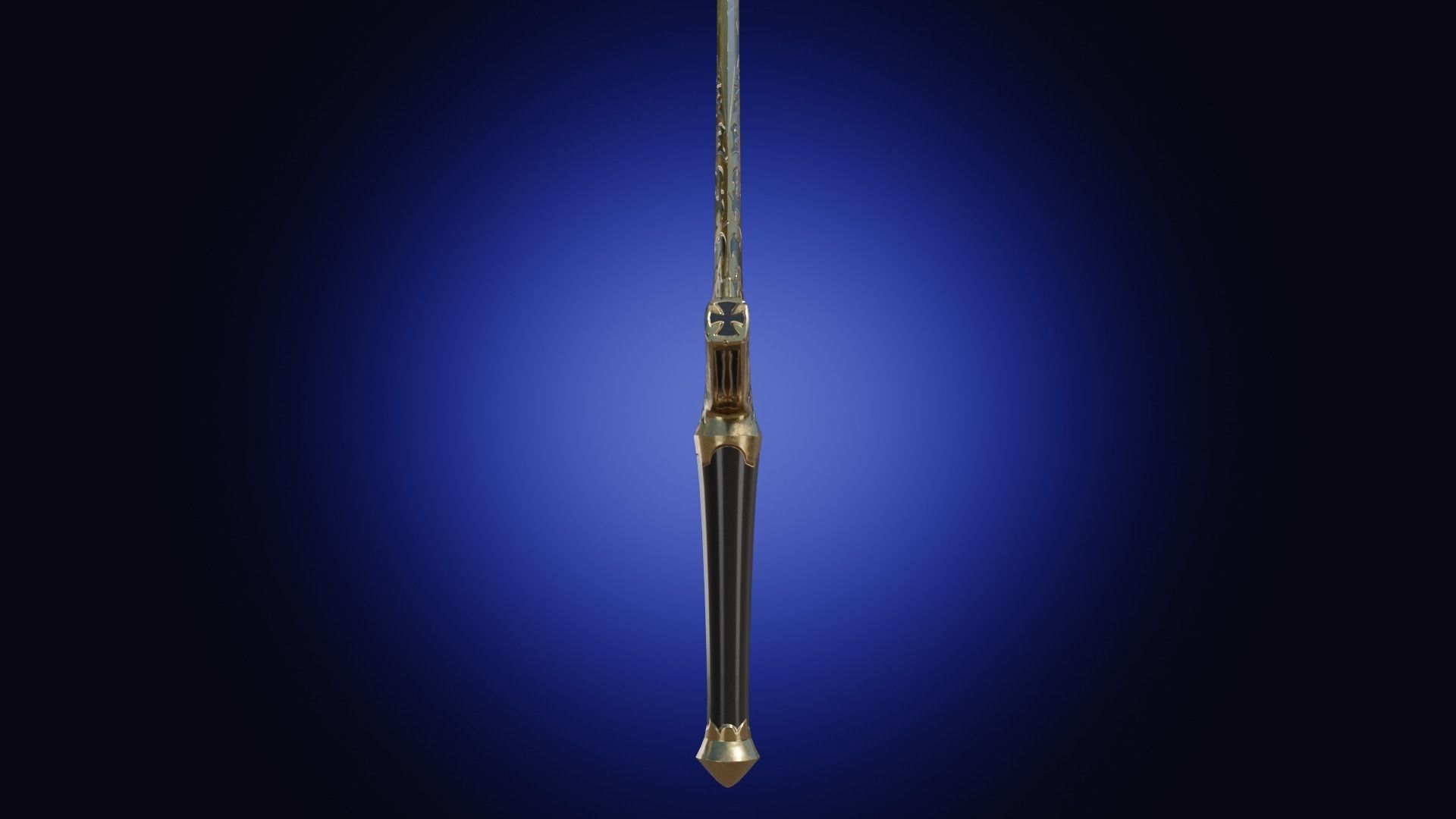 Weapon two handed fantasy longsword sword Low-poly 3D model_4