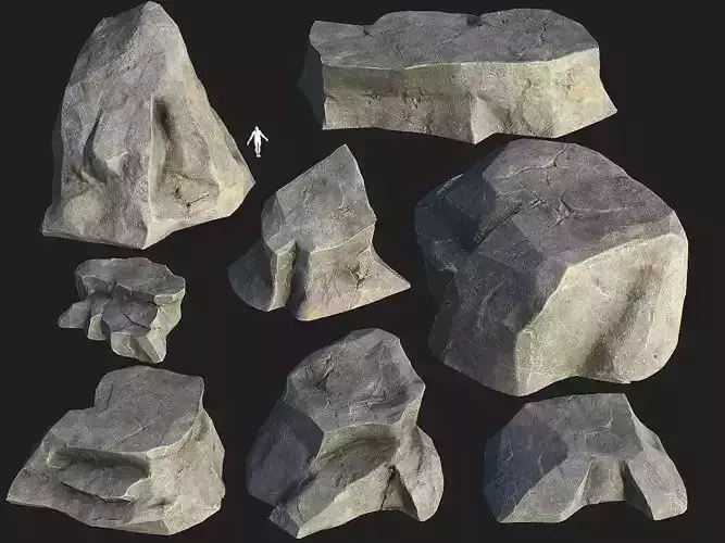 Mountain Rocks - 3D Models PBR Pack 02