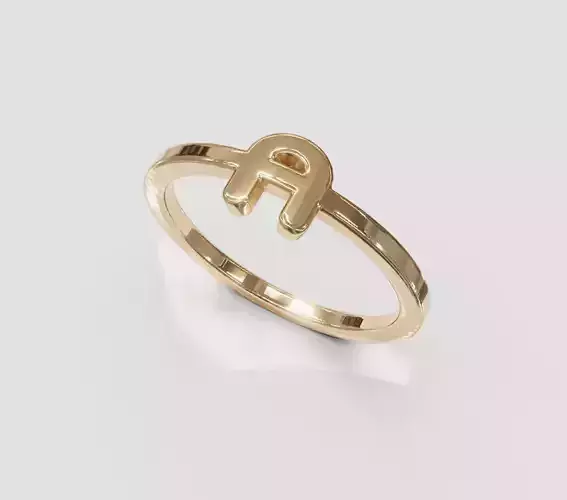 Alphabet a letter thin ring