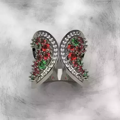 Butterfly ring with diamonds 2