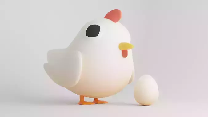 Stylized Low-Poly Chicken for Blender Low-poly 3D model