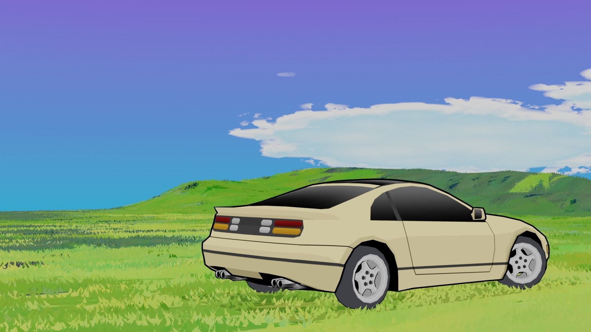 Nissan 300ZX Z32 Low-poly 3D model_2