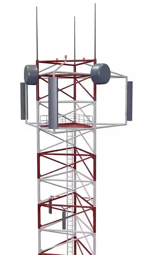 Telecommunication Cell Tower Low-poly 3D model